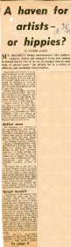 Article entitled 'A haven for artists - or hippies?'  by Xavier Carty in the Irish Press. Copyright courtesy of the Irish Press. (Page 1 of 2) 